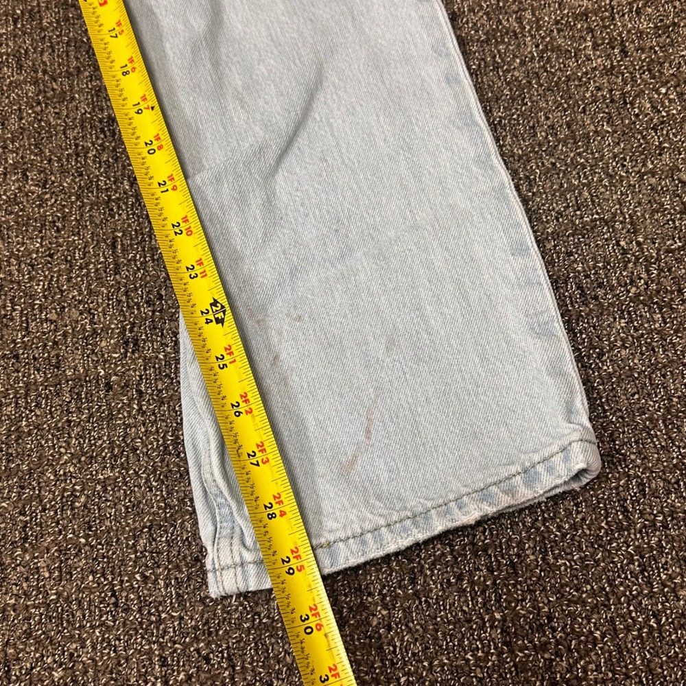 Levis Low Pro Straight Jeans Women 27 Light Wash Distressed Denim FLAWS - Picture 8 of 12